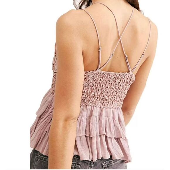 Free People Intimately NWT Adella Cami bohemian adjustable lace Sz S - Picture 2 of 4